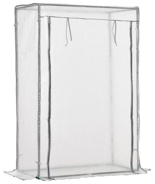 Zelená domácí skleník Outsunny s PE mřížkou, dveřmi, zimní fóliový skleník z oceli, skleník pro balkon, zahradu, skleník pro rajčata 100 x 50 x 150 cm