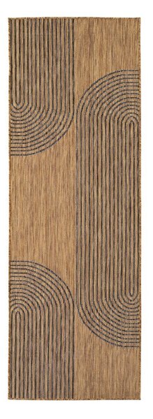 Černý/hnědý vnitřní a venkovní běhoun 80x250 cm Mira 1453 – Ayyildiz Carpets
