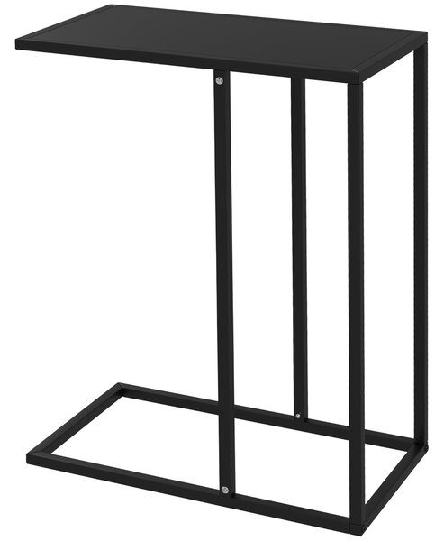 HOMCOM C-Shape konferenční stolek, koncový stolek se železným rámem, stůl na laptop, stůl do obývacího pokoje pro ložnici, kancelář, černá, 46 x 26 x
