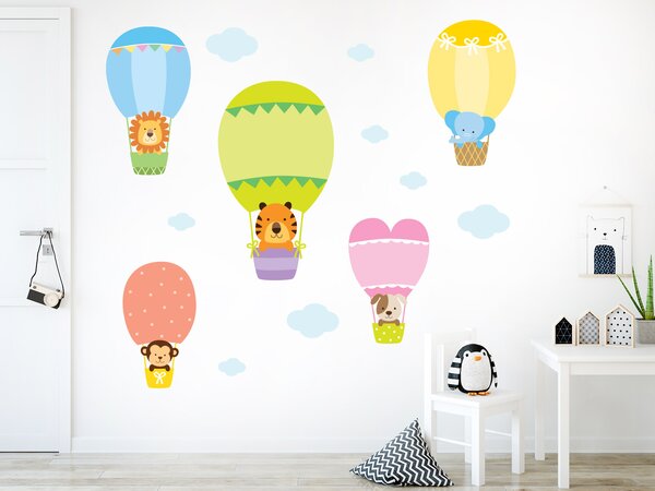 Zvířátka v létajících balonech arch 129 x 130 cm