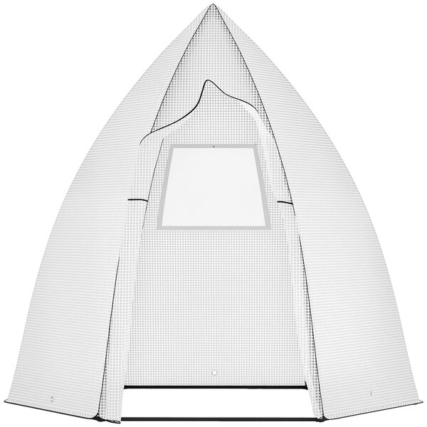 Outsunny Mini Skleník Pro Zimování Rostlin s Rolovacím Dveřmi – Zahrada Balkon Zimní Ochrana Bílý 160 x 140 x 180 cm | Aosom