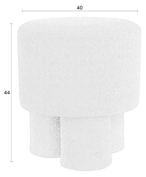 Taburet z textilie bouclé v cihlové barvě Marcos – White Label