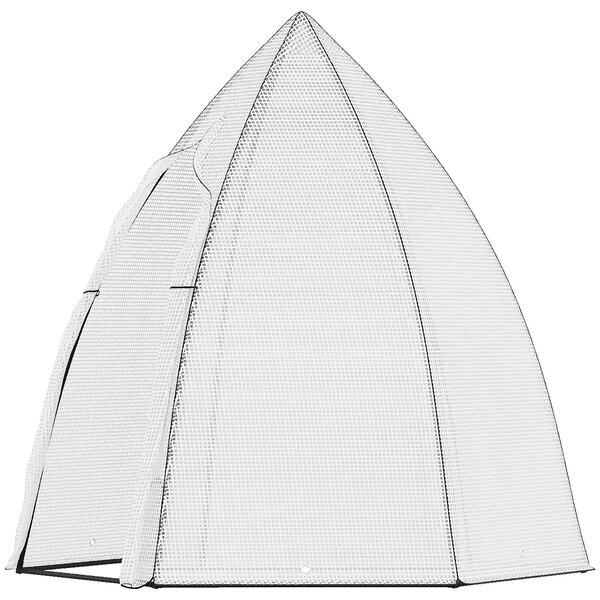 Outsunny Mini Skleník Pro Zimování Rostlin s Rolovacím Dveřmi – Zahrada Balkon Zimní Ochrana Bílý 160 x 140 x 180 cm | Aosom
