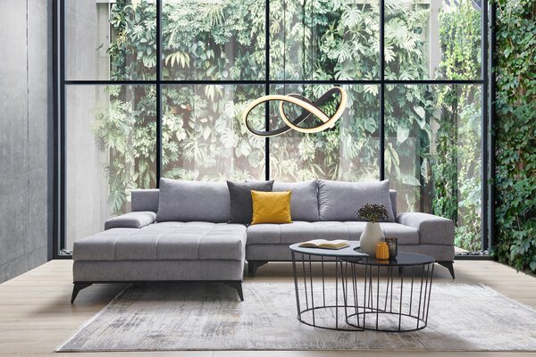ROHOVÁ SEDAČKA, textil, světle šedá Carryhome - Sedací soupravy