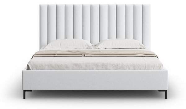 Světle šedá čalouněná dvoulůžková postel s úložným prostorem s roštem 180x200 cm Casey – Mazzini Beds