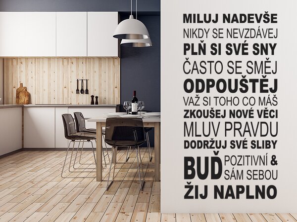 Žij naplno samolepka na zeď 61 x 120 cm