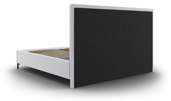 Světle šedá čalouněná dvoulůžková postel s úložným prostorem s roštem 180x200 cm Casey – Mazzini Beds