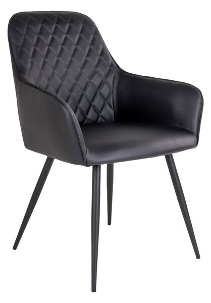 House Nordic Jídelní židle Harbo (Židle z černého PU s černými nohami\nHN1223)