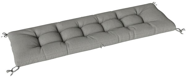 Outsunny polštář na lavici — polštář na lavici a lehátko se zavazovacími pásky, ochrana UV50+, výplň s pomalým návratem, 198×65×13 cm, světle šedý | A