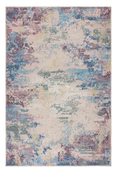 Modro-fialový pratelný koberec s příměsí recyklovaných vláken 80x150 cm Reid – Flair Rugs