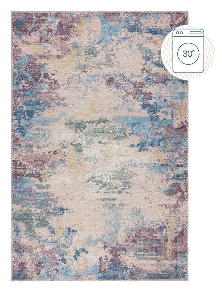 Modro-fialový pratelný koberec s příměsí recyklovaných vláken 80x150 cm Reid – Flair Rugs