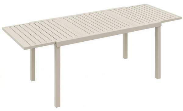 Outsunny rozkládací zahradní jídelní stůl — 150/225 × 85 × 75 cm, hliníková lamelová deska, pro 6–8 osob | Aosom