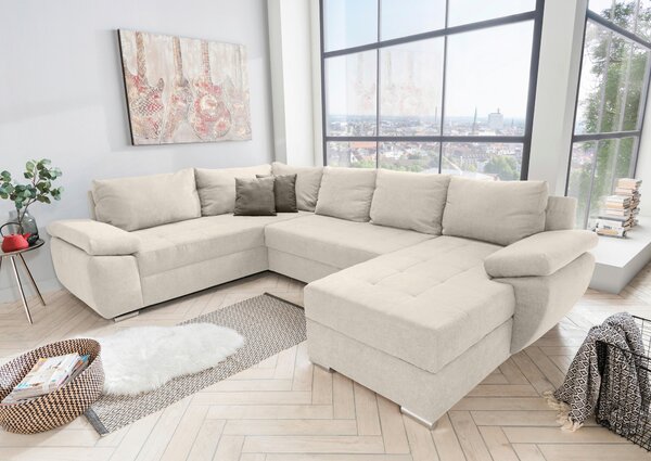 SEDACÍ SOUPRAVA, textil, krémová P & B - Sedací soupravy, Online Only