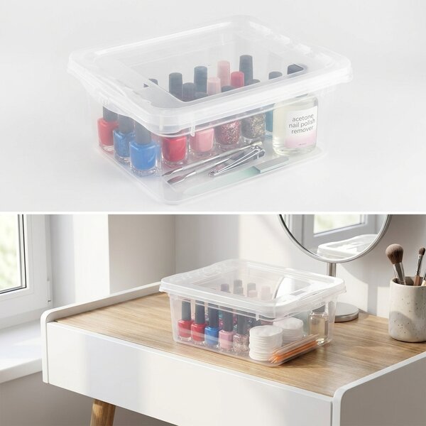 Keeeper Úložný box s víkem (má 2 funkce) BEA Clearbox 1,7L, 19,5 x 16,5 x 8,5 cm