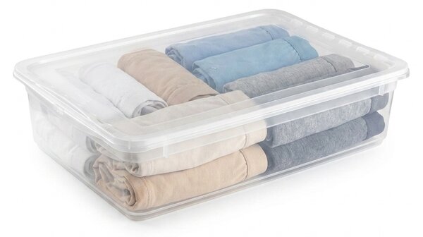 Keeeper Úložný box s víkem (má dvě funkce) BEA Clearbox 8L, 39 x 26,5 x 10 cm