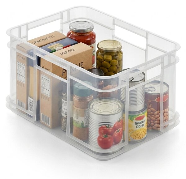 Keeeper Úložný box pro domácnost i dílnu, BRUNO M, 16L, 35 x 27 x 21 cm, transparentní