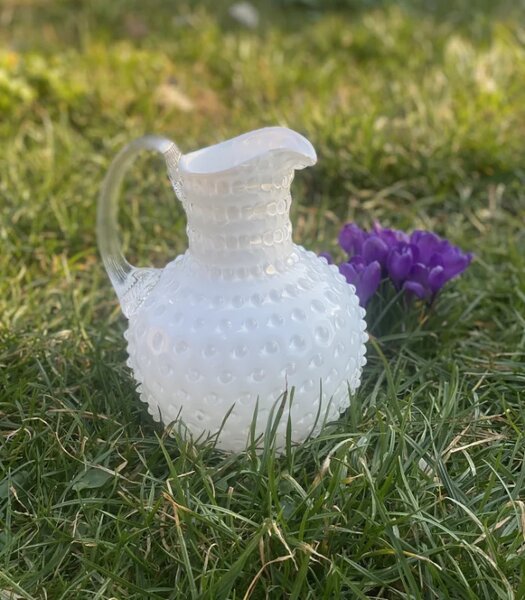 Sklárna Častolovice - Džbán 2l - Hobnail – Ananas – opál - bílá
