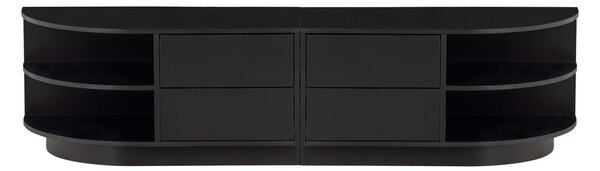 Černý modulární TV stolek z borovicového dřeva 156x40 cm Finca – WOOOD