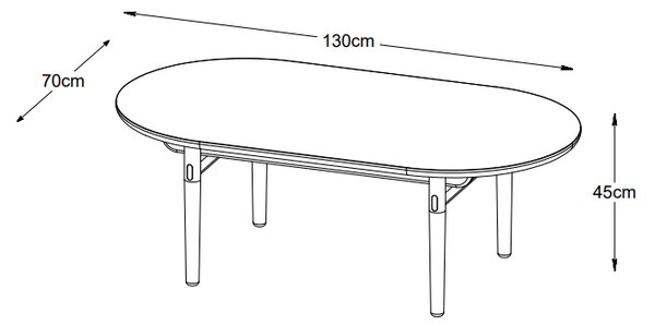 Designový konferenční stolek Wally 130 cm přírodní dub