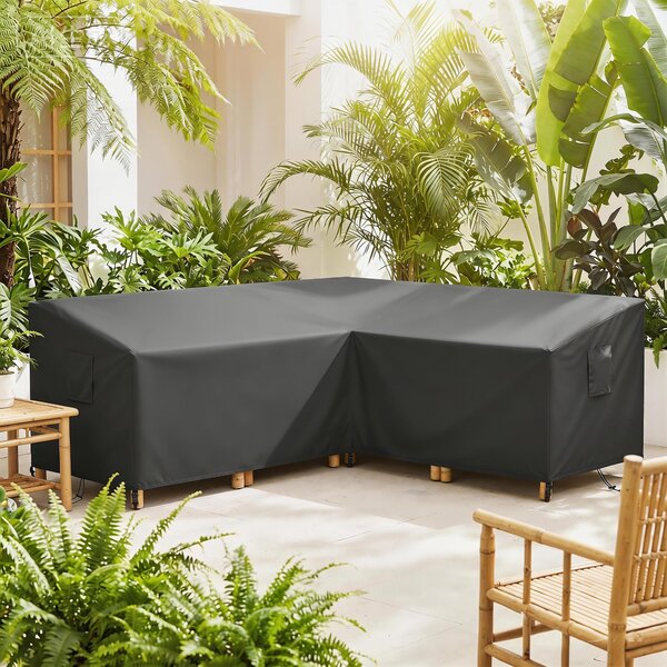 Outsunny ochranný potah na zahradní nábytek — voděodolný V‑tvarovaný potah, 420D Oxford s ochranou proti UV, odolný proti větru, 216 × 216 × 78 cm — č