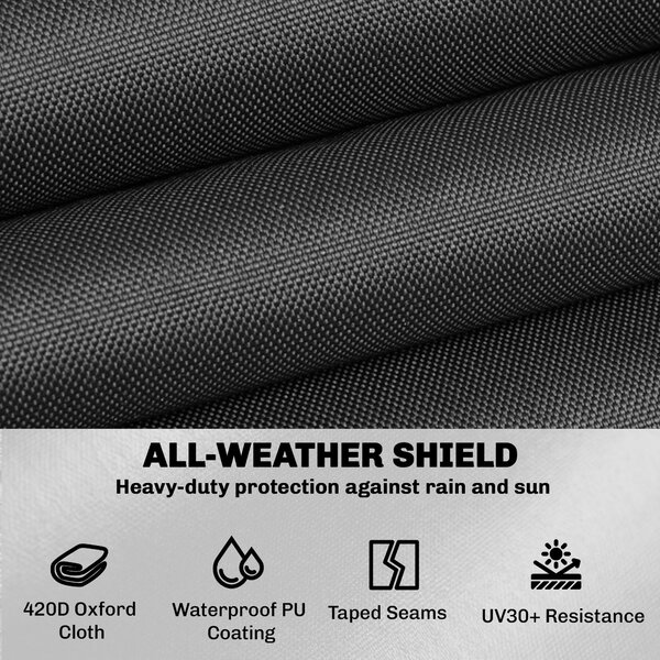 Outsunny ochranný potah na zahradní nábytek — voděodolný V‑tvarovaný potah, 420D Oxford s ochranou proti UV, odolný proti větru, 216 × 216 × 78 cm — č