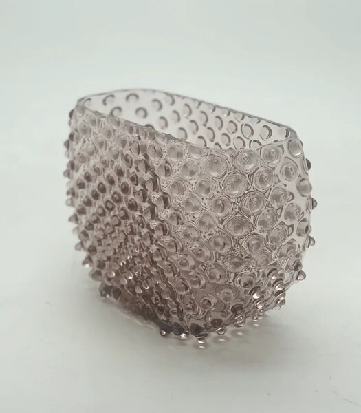 Sklárna Častolovice - Váza 15cm - Hobnail - Ananas - fialka ametyst