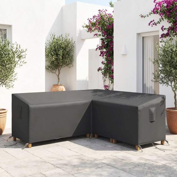 Outsunny ochranný potah na zahradní nábytek — voděodolný V‑tvarovaný potah, 420D Oxford s ochranou proti UV, odolný proti větru, 216 × 216 × 78 cm — č