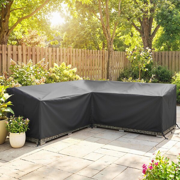 Outsunny ochranný potah na zahradní nábytek — voděodolný V‑tvarovaný potah, 420D Oxford s ochranou proti UV, odolný proti větru, 216 × 216 × 78 cm — č