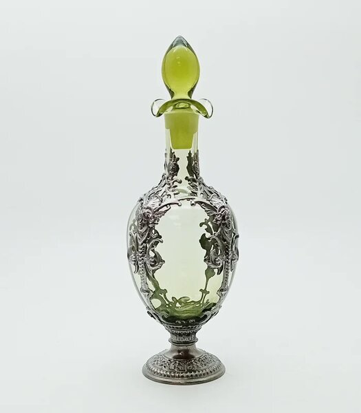 Sklárna Častolovice - Karafa 0,75l - zdobená cínem - Art Nouveau