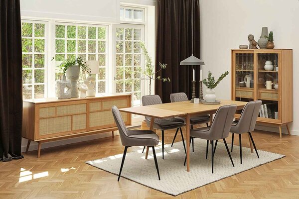 Designová vitrína Tallys 160 cm přírodní dub