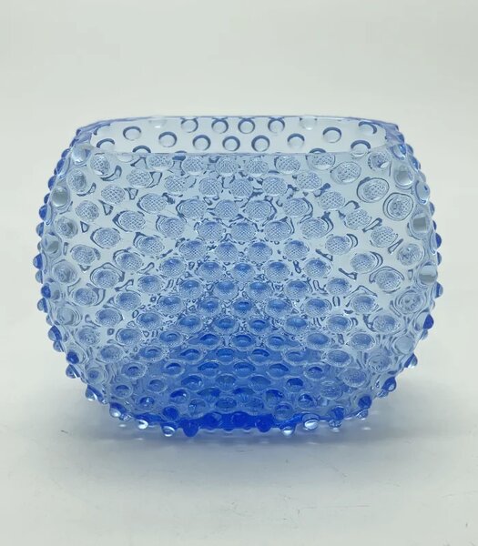 Sklárna Častolovice - Váza 15cm - Hobnail - Ananas - světlejší modrá