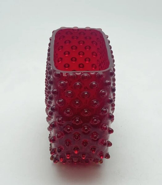 Sklárna Častolovice - Váza 15cm - Hobnail - Ananas - granát