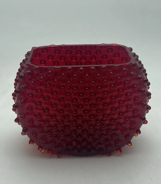 Sklárna Častolovice - Váza 15cm - Hobnail - Ananas - granát