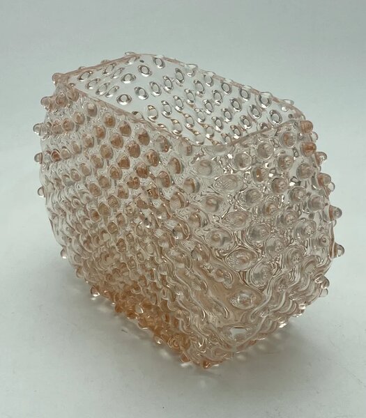 Sklárna Častolovice - Váza 15cm - Hobnail - Ananas - meruňka