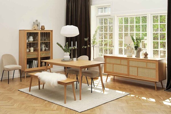 Designová vitrína Tallys 160 cm přírodní dub
