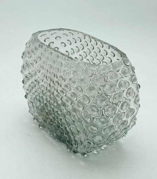 Sklárna Častolovice - Váza 15cm - Hobnail - Ananas - světlý kouř