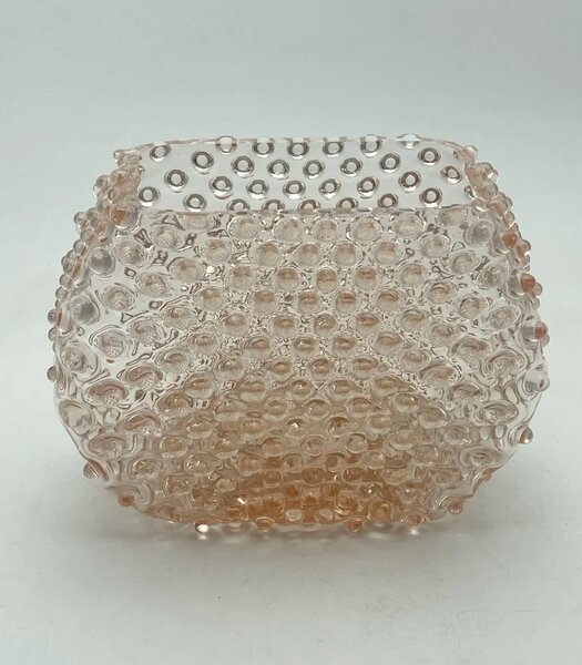 Sklárna Častolovice - Váza 15cm - Hobnail - Ananas - meruňka