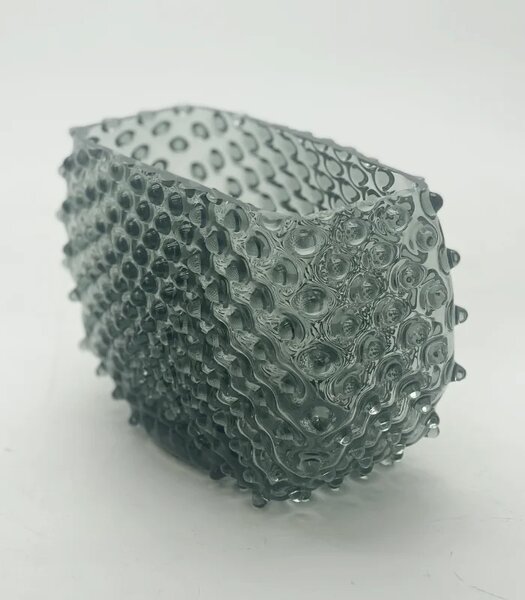 Sklárna Častolovice - Váza 15cm - Hobnail - Ananas - kouř