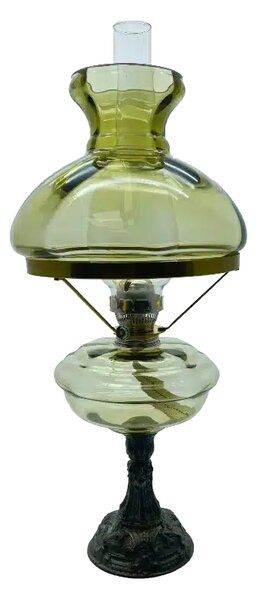 Sklárna Častolovice - Petrolejová lampa s cínovou nohou