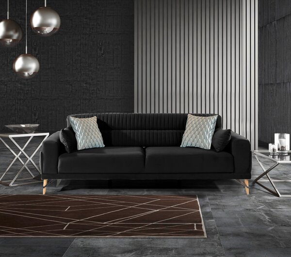 TŘÍMÍSTNÁ POHOVKA, textil, černá Livetastic - Pohovky, Online Only