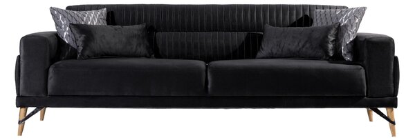 TŘÍMÍSTNÁ POHOVKA, textil, černá Livetastic - Pohovky, Online Only