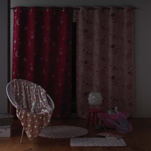 Růžový zatemňovací dětský závěs 140x260 cm Moonlight – douceur d'intérieur
