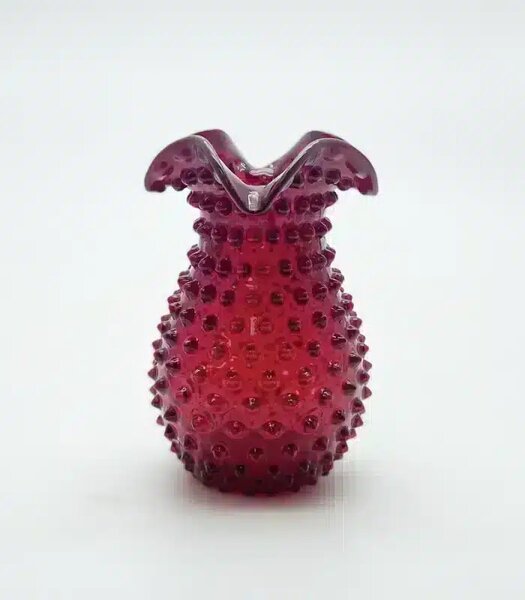 Sklárna Častolovice - Váza 18cm – Hobnail – Ananas – granát