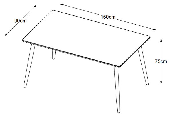 Designový jídelní stůl Tallys 150 cm kouřový dub