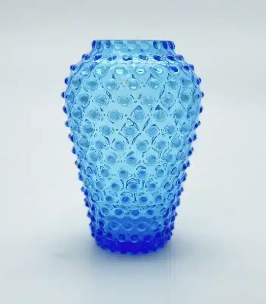 Sklárna Častolovice - Váza 21cm – Hobnail – Ananas – akvamarin