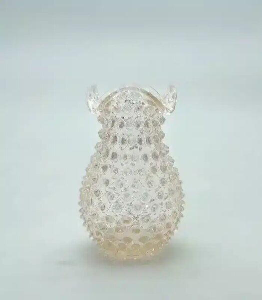 Sklárna Častolovice - Váza 18cm – Hobnail – Ananas – meruňka