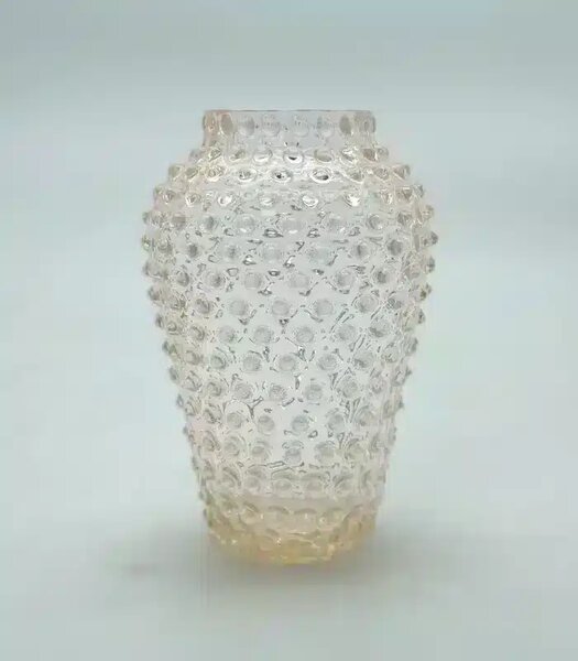 Sklárna Častolovice - Váza 21cm – Hobnail – Ananas – meruňka