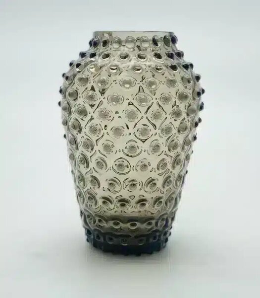 Sklárna Častolovice - Váza 21cm – Hobnail – Ananas – hnědý kouř