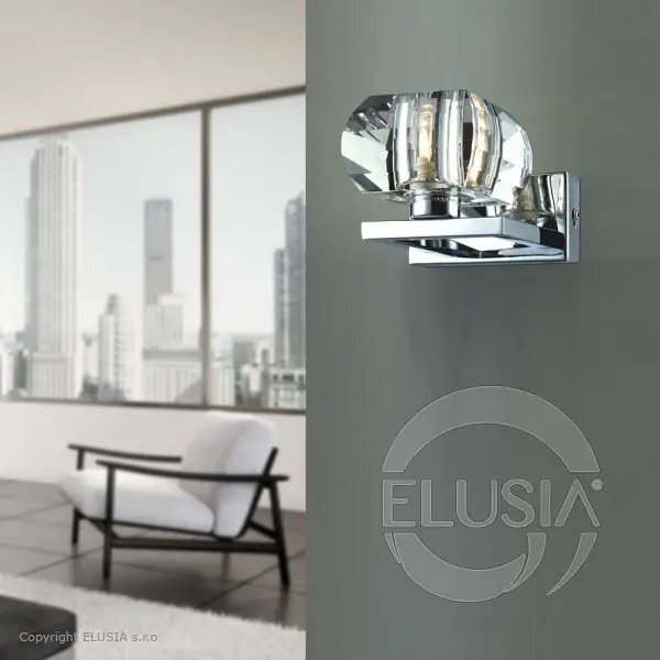 Designové nástěnné svítidlo Rubic 1 – Čirá