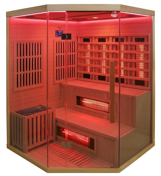 BPS-koupelny Kombinovaná sauna 2v1 HYD-7524 - Infrasauna + finská sauna 150x150, 4-5 osob